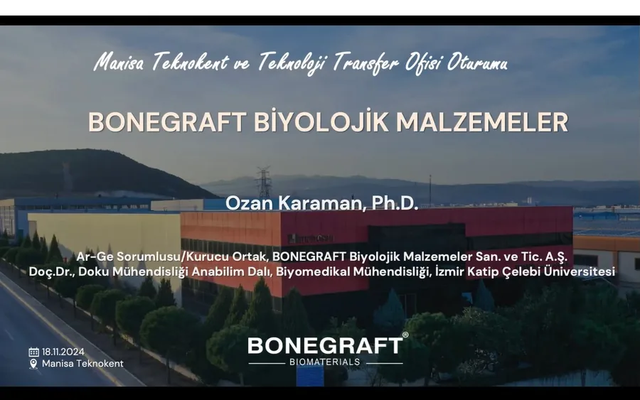 VI. kongrenin Manisa Teknokent ve Teknoloji Transfer Ofisi oturumunda bir firmanın sunum ekranı